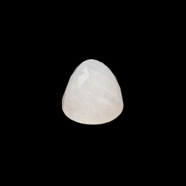 Moonstone, blue-white, cone, faceted, round, 11 mm