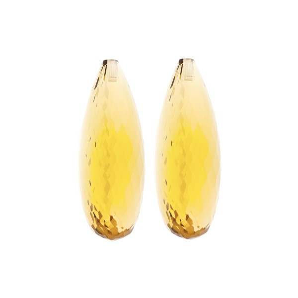 Citrine, light golden color, faceted teardrop (harlequine), 30 x 12 x 10 mm