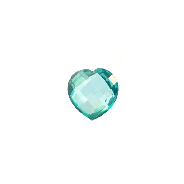 Topas, blau-grün, Briolett, facettiert, Herzform, 10x10mm