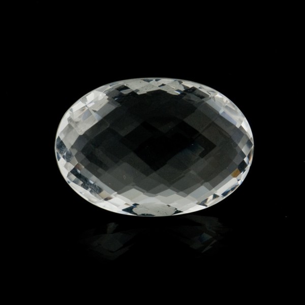 Bergkristall, transparent, farblos, Briolett, facettiert, oval, 20x15mm