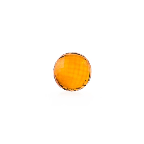 Natural amber, cognac-colored, bead, faceted, Ø 14 mm