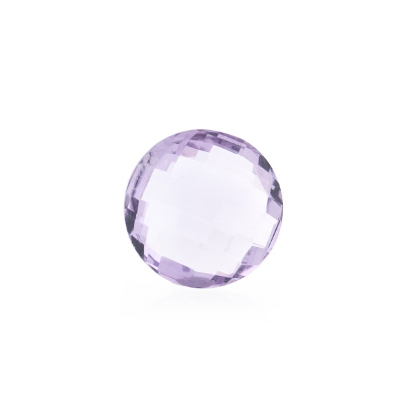 Amethyst aus Brasilien, flieder, Briolett, facettiert, rund, 10mm