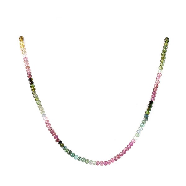 Turmalin, Strang, bunt, verlaufend, Rondelle, facettiert, Ø 3.5 mm