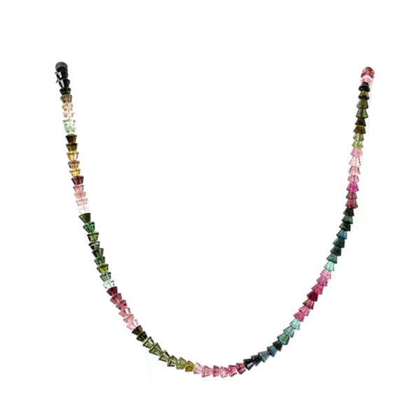 Turmalin, Strang, multicolor, fancy, facettiert, Ø 4x3 mm