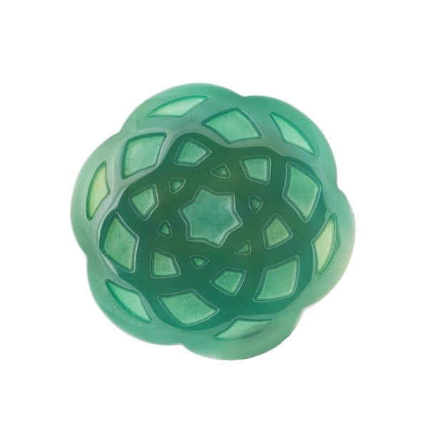 Achat, grün, graviert, Ornament, Filigran, rund, 38 mm