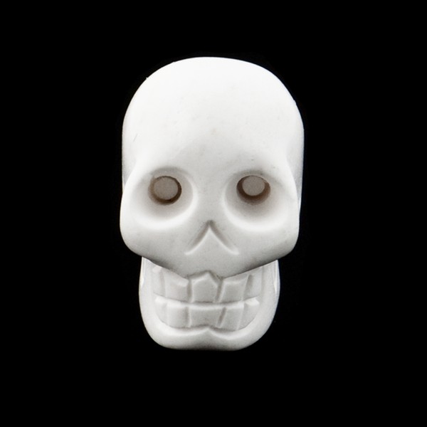 Cacholong, weiß, Totenkopf, glatt, 19 x 13 mm