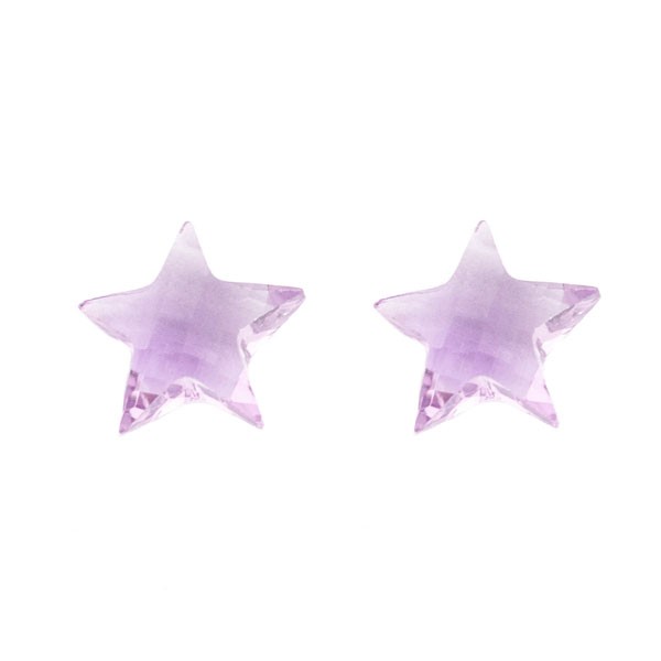 Amethyst (Brazil), violet, briolette, faceted, star, 9.5 mm