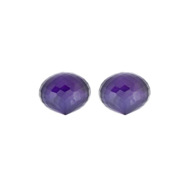 Amethyst aus Afrika, dunkelviolett, Pampel, facettiert, Zwiebelform, 13x11mm