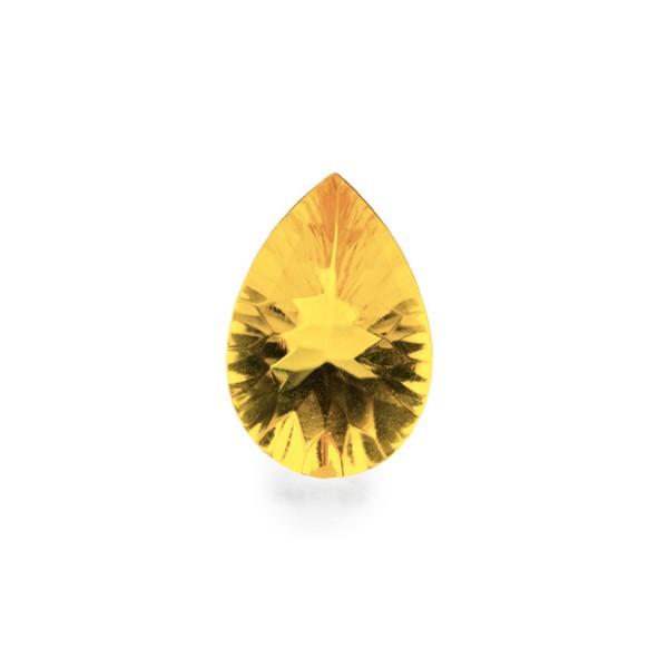 Natural amber, golden, buff top, concave, pear shape, 12 x 8 mm