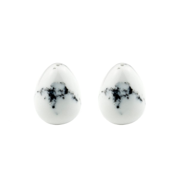 Turquoise (reconstructed), white, teardrop, smooth, 17 x 13 mm