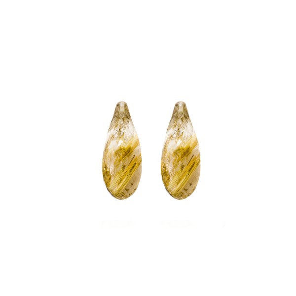 Rutilquarz, goldene Nadeln, Pampel, facettiert, 15x6 mm