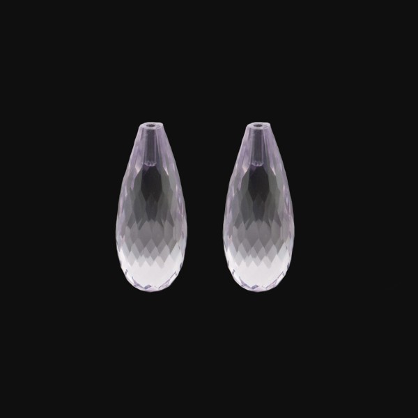 Amethyst (Brazil), lavender, faceted teardrop, 22 x 10 mm
