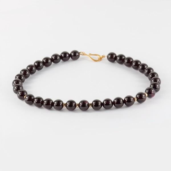 Collier, Granat, Kugeln, 13 mm, Länge ca. 45cm