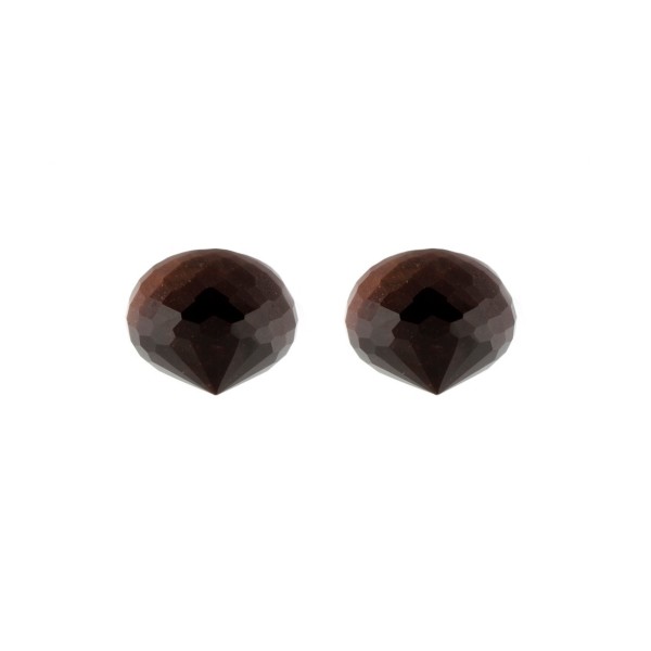 Tigerauge, rot, Pampel, facettiert, Zwiebelform, 13x11mm