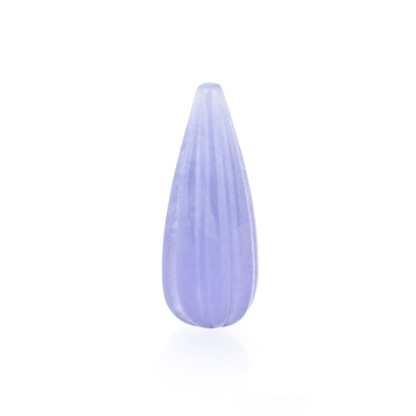 Jade, gefärbt, lavendel, Pampel, gerieft, 30 x 12 mm