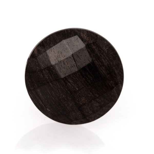 Ebenholz, schwarz, Briolett, facettiert, rund, 15mm
