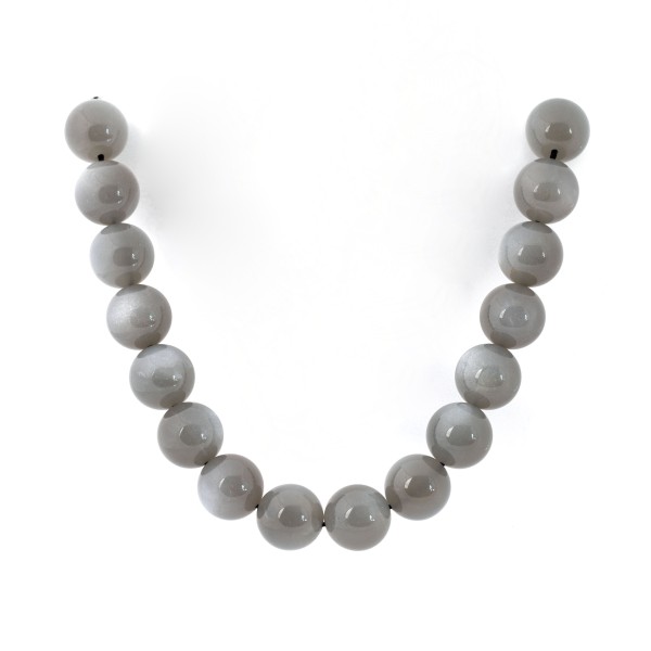 Moonstone, strand, grey, bead, smooth, Ø 12 mm