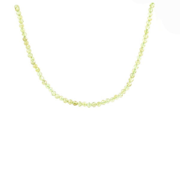 Peridot, Strang, grün, Kugel, facettiert, Ø 4 mm