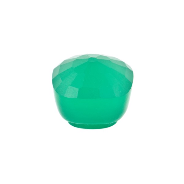 Achat, gefärbt, grün, Knopf, facettiert, antik, 10x10mm