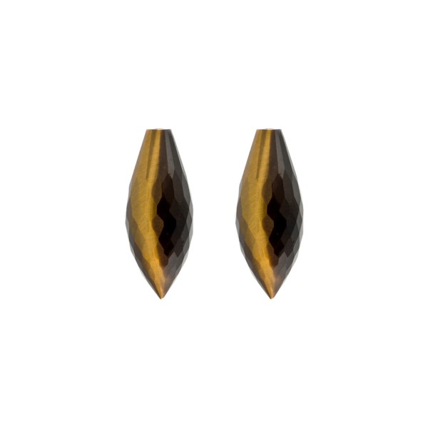 Tigerauge, braun, Spitzpampel, facettiert, 20x8mm