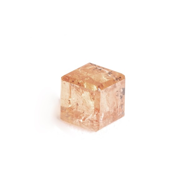 Imperial topaz, yellow, cube, smooth, 8x8mm