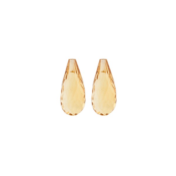 Citrine, golden color, teardrop, faceted, 15 x 6 mm