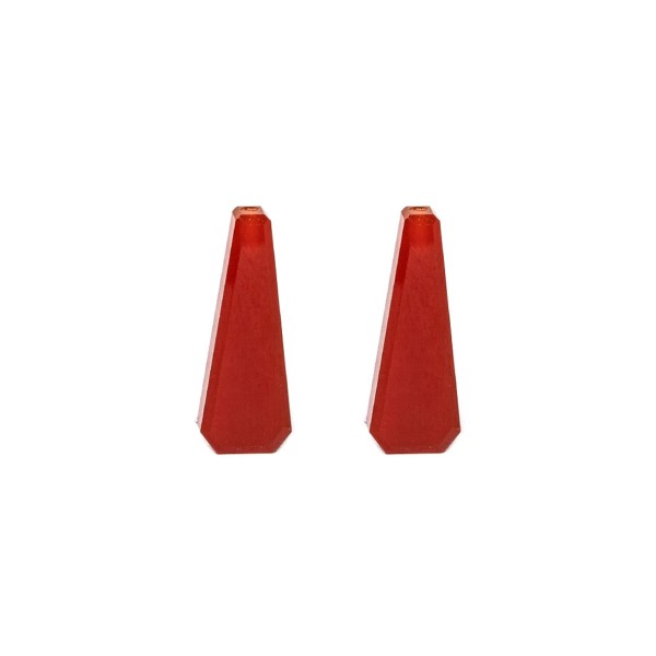 Carneol, gefärbt, rot, Pampel, facettiert, 16x7 mm