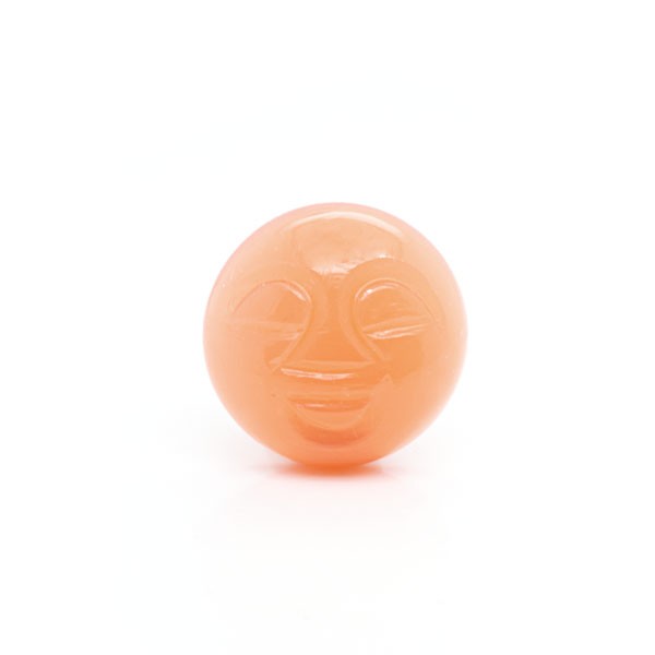 Mondstein, orange, Mondgesicht, rund, 18mm