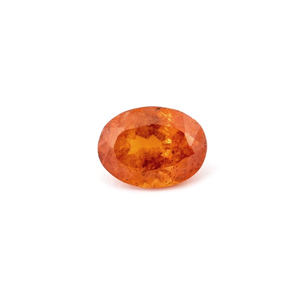 Mandarin-Granat, orange, oval, facettiert, 12.5x9 mm