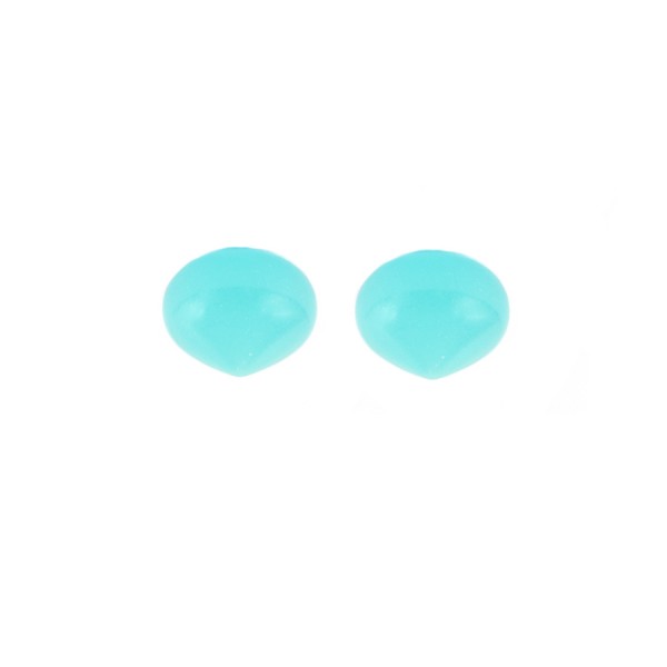 Chalcedony (reconstructed), paraiba blue, teardrop, smooth, onion shape, 13x11mm