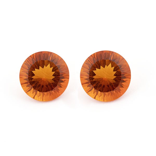 Citrin, palmeira orange, rund, buff top, 10 mm