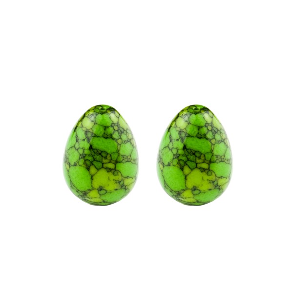 Türkis (rekonstruiert), grün, Pampel, glatt, 17x13 mm