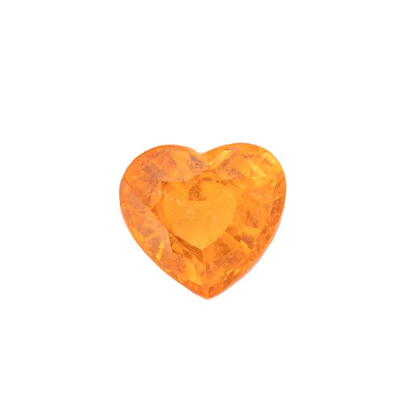 Mandarin-Granat, orange, Herz, facettiert, 9x8 mm