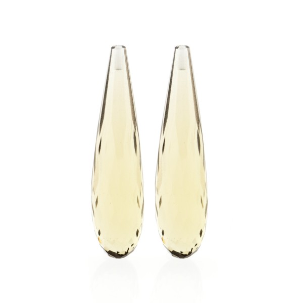 Champagne quartz, champagne, teardrop, faceted, 35 x 8 mm