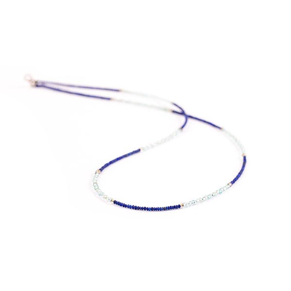 Lapis, Aquamarin, Kette, bunt, Rondelle, facettiert, Ø 2 mm