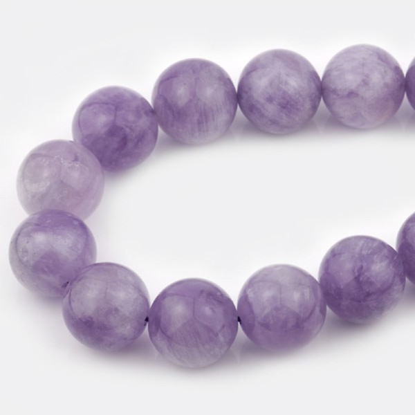 Amethyst, strand, lavender, beads, smooth, Ø 20 mm