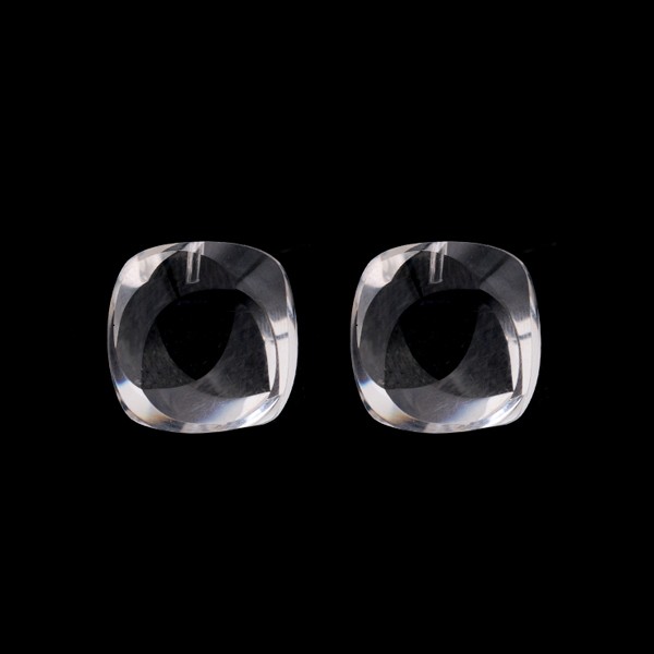 Rock crystal, transparent-colorless, briolette, wave-cut, antique shape, 12x12 mm