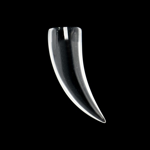 Bergkristall, transparent, farblos, Tigerzahn, glatt, 30 x 12 x 5 mm