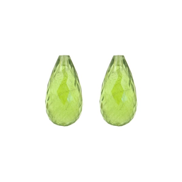 Peridot, green, teardrop, faceted, 20.5 x 11 mm