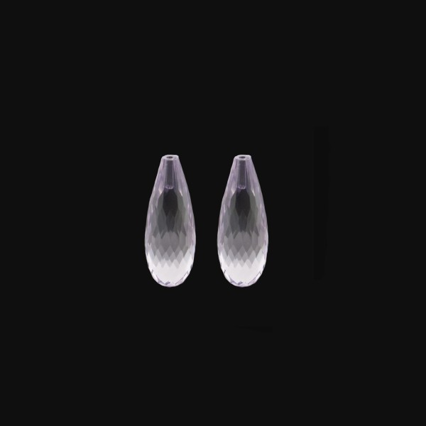 Amethyst (Brazil), lavender, faceted teardrop, 15 x 6 mm