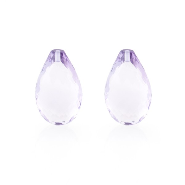Amethyst, lavender, faceted teardrop (harlequine), 22x14mm