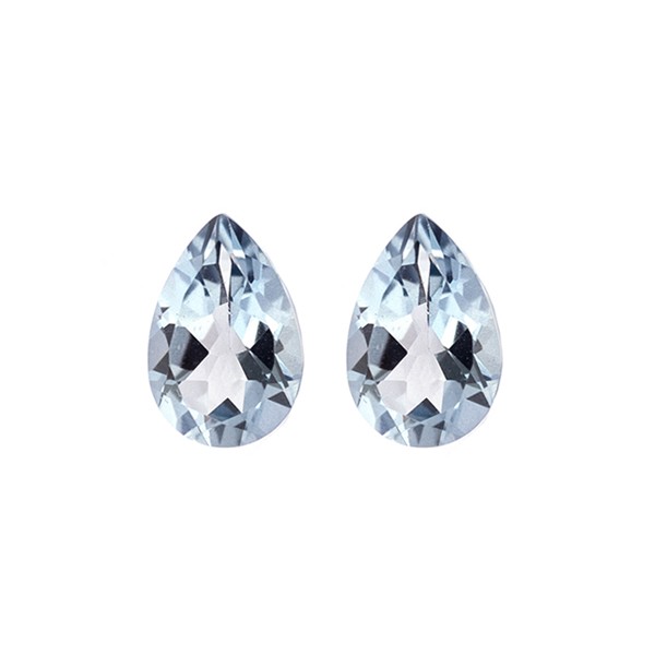 Topas, behandelt, blau, Birnenform, facettiert, 12x8 mm