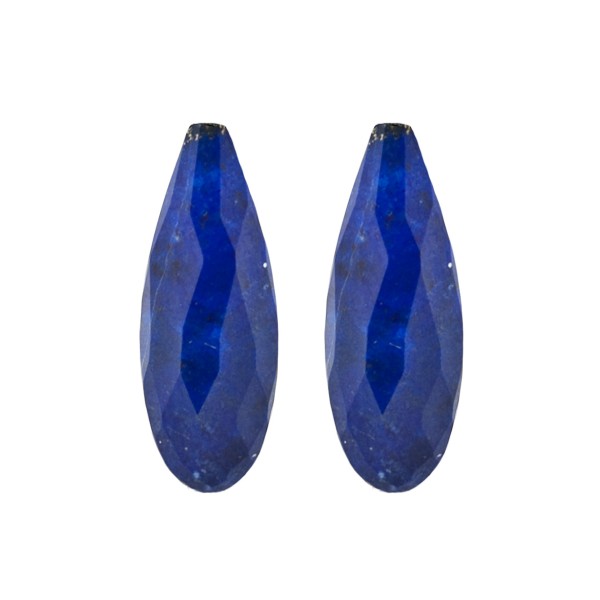 Lapis, blue, faceted teardrop, harlequine, 30 x 12 x 10 mm