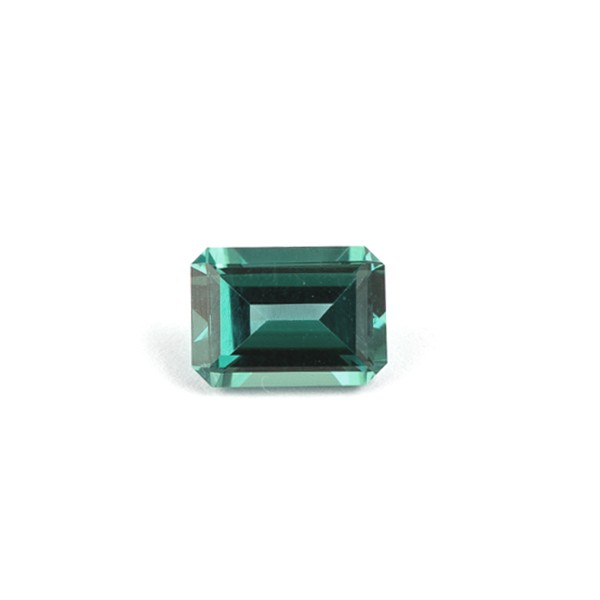 Tourmaline, blue, octagon, faceted, 7x5 mm