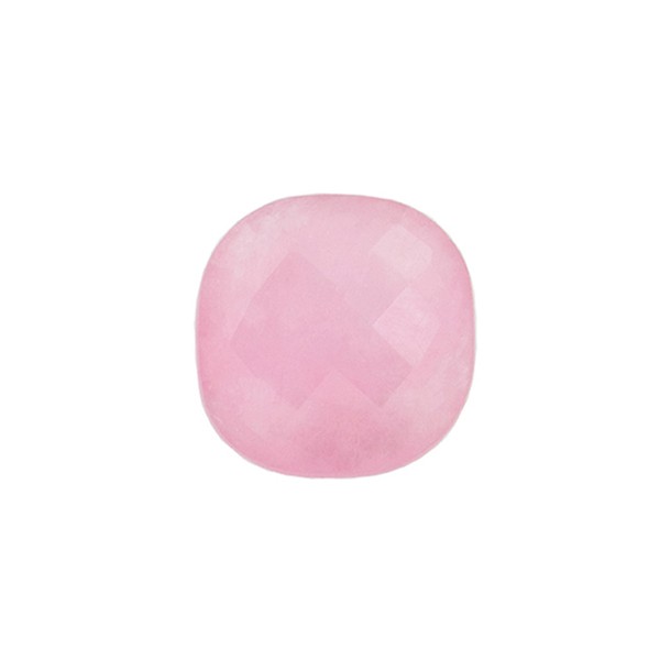 Jade, gefärbt, rosa, Briolett, facettiert, antik, 13 x 13 mm
