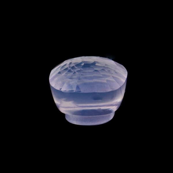 Lavendelquarz AA, lavendelfarben, Knopf, facettiert, antik, 10x10mm