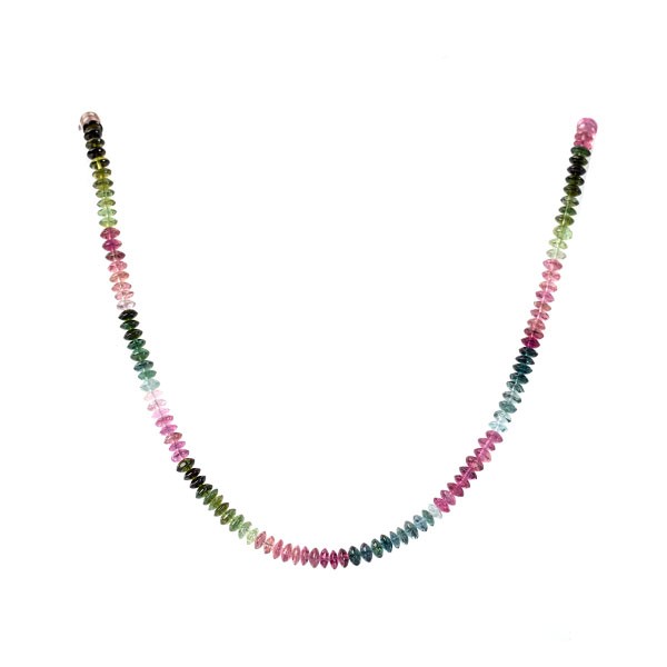 Turmalin, Strang, multicolor, Rondelle, fancy, facettiert, Ø 4.5 mm