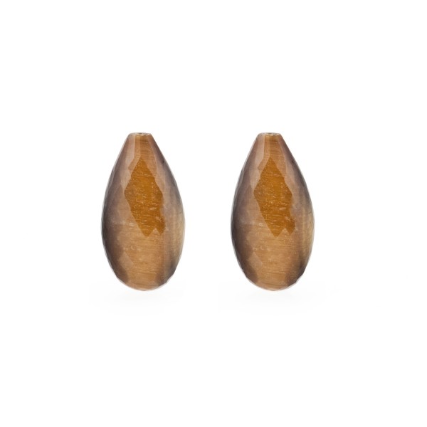 Tigerauge, braun, Pampel, facettiert, Harlekin, 18x11mm
