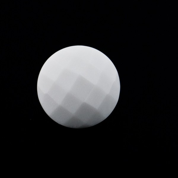 Cacholong, white, faceted briolette, round, 12 mm