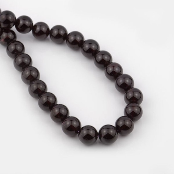 Granat, Strang, dunkelrot, Kugel, glatt, 1A Qualität, Ø 10mm